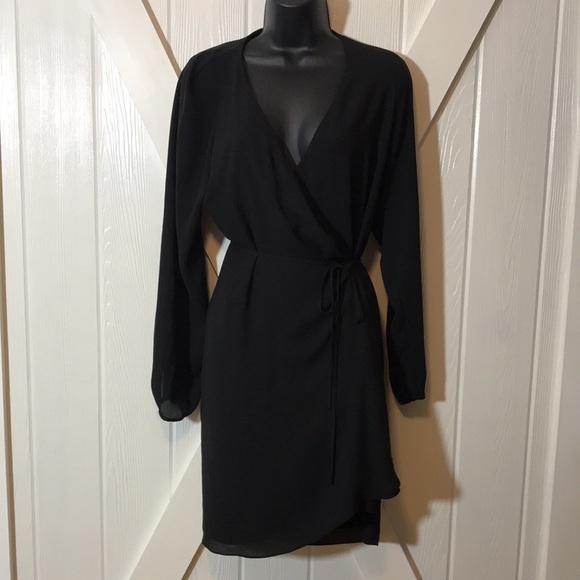 Aritzia Babaton Black Wallace Wrap Dress - Picture 2 of 9